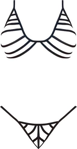 Strappy Bra & G-Set - Zwart - Queen Size — thumbnail 3