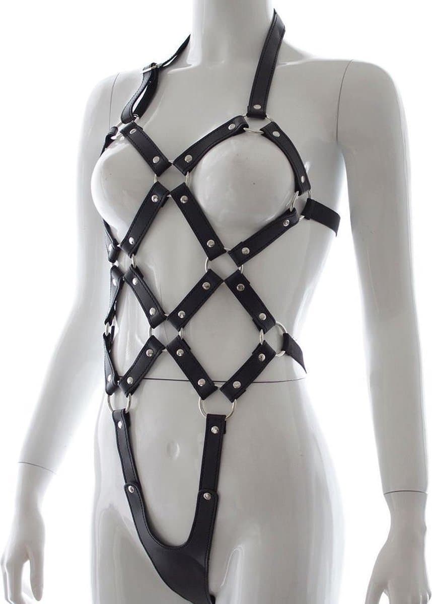 Banoch | Bondage riemen body Harness black/2 - zwart pu leer harnas vrouw - bdsm — afbeelding 1