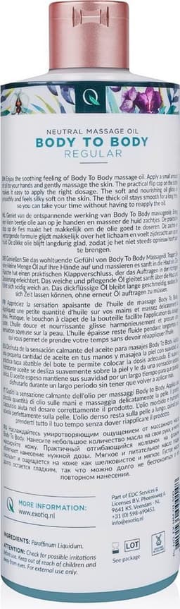 Exotiq - Body to Body Oil - Massage Olie voor een Ontspannende Massage - Langdurige Werking en Extra Zacht - 500 ml — thumbnail 2