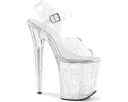 Pleaser - FLAMINGO-808MMG Sandaal met enkelband, Paaldans schoenen - Paaldans schoenen - 37 Shoes - Wit