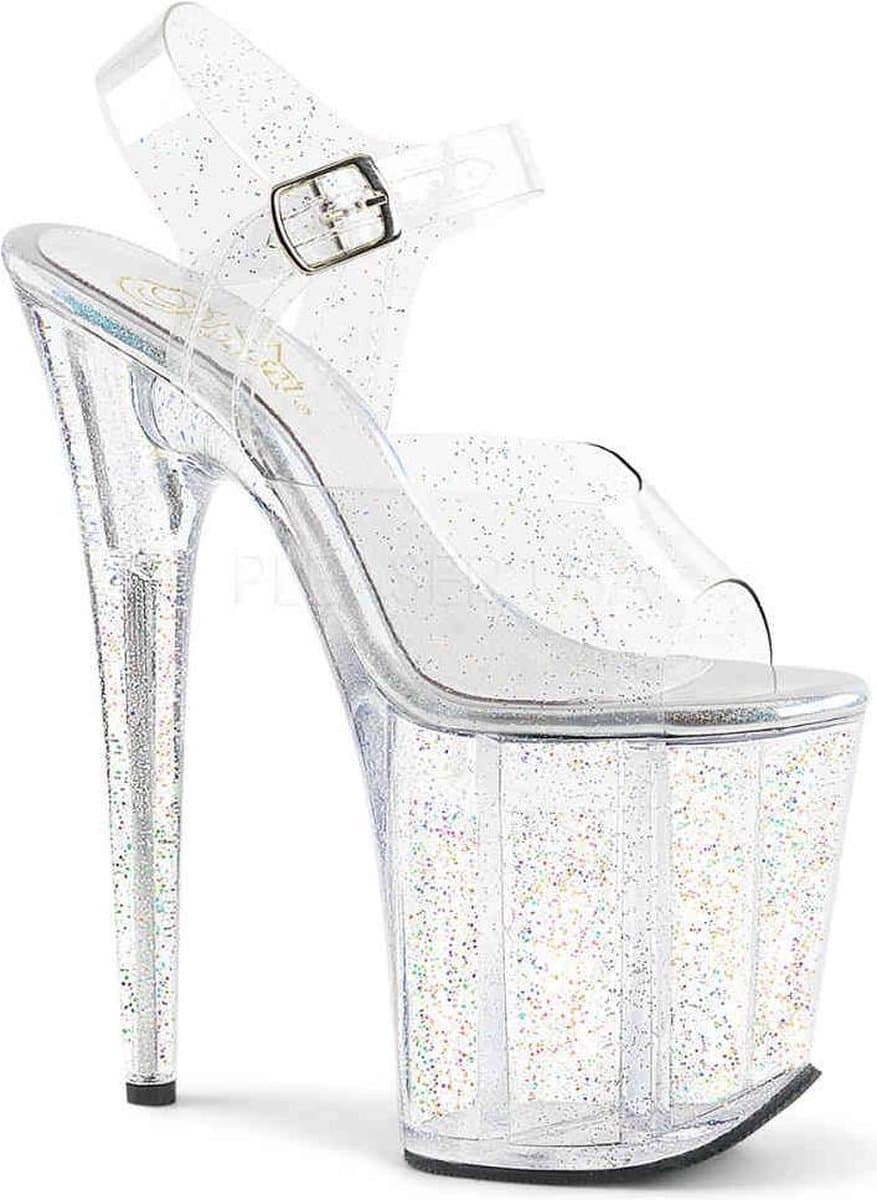 Pleaser - FLAMINGO-808MMG Sandaal met enkelband, Paaldans schoenen - Paaldans schoenen - 37 Shoes - Wit — afbeelding 1