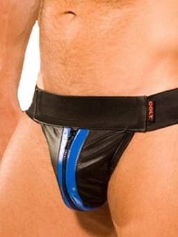 Colt Leather Zip Jock - Blue — thumbnail 3