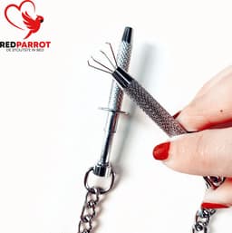 Tepelklemmen met ketting - RVS - Set van 2 - Borst - BDSM — thumbnail 3