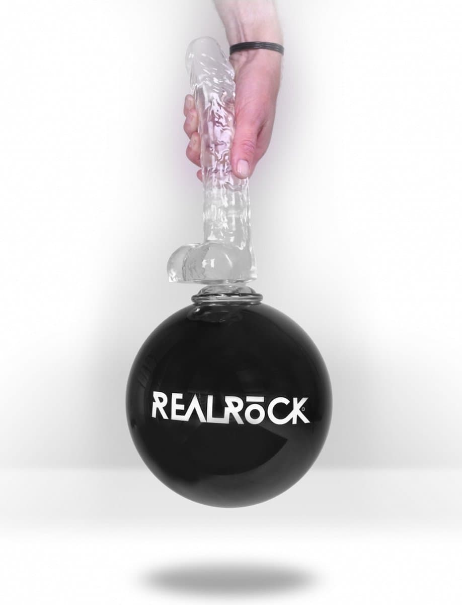 8" / 20 cm Realistic Dildo With Balls - Transparent — afbeelding 1