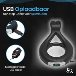 Toys Hub® Vibrerende Cockring met Opbergzakje - Incl. E-BOOK - 10 Vibraties – Sex Toys voor Koppels & Mannen - Penisring - USB oplaadbaar - Cockring Vibrerend - Clitoris Stimulator - Zwart — thumbnail 2