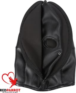 BDSM Masker met rits - Gesloten of open - Bivakmuts - Leder - One size — thumbnail 4