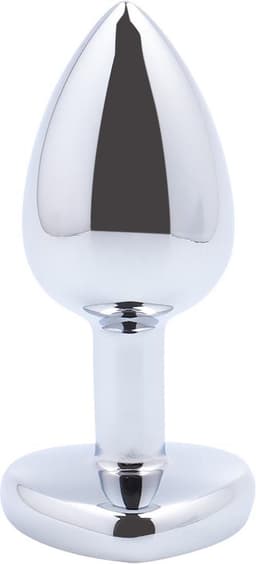 Banoch - Buttplug Coeur Transparent Medium -Metaal - Hartje - Diamant Steen — thumbnail 4