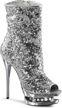 Pleaser - BLONDIE-R-1008 Plateau Laarzen, Paaldans schoenen - Paaldans schoenen - 35 Shoes - Zilverkleurig — thumbnail 1