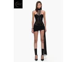Erotisch Mesh Jurkje Dames – Sexy Lingerie Jurk – Sexy Lingerie Dames – Lingerie Erotisch – Transparante Clubwear – Luxe Gala & Festival Jurkje – Boudoir Look – Kinky BDSM Outfit – Verleidelijk Mesh Dress – High End – Dare to Undress – M, L