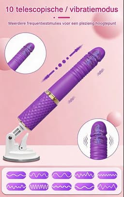 Vibrator - Seks Machine - Zuignap Dildo - 10 modus — thumbnail 2