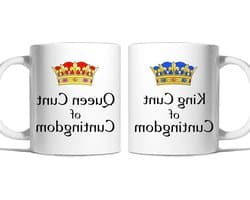 Koning en Koningin Mok Set - Koppels Mokken - Cadeau Geven - Onbeleefd Design - 11 Ounces - Wit