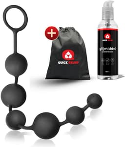 Quick Relief Anal Beads™ - Anale Kralen + 150ml Glijmiddel - Anaalketting - Sex Toys - Buttplug - Vaginale Ballen - Siliconen - 40 cm lang - Zwart — thumbnail 1