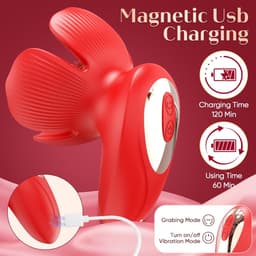 Daity Tepelzuiger Vibrerend met 10 Standen – Nippelvibrator & Clitoris Stimulator – Draadloos en Oplaadbaar – Seksspeeltje voor Vrouwen – Rood — thumbnail 2
