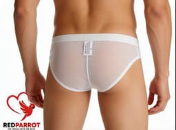 Transparante Zijde Onderbroek - Heren - Wit — thumbnail 2