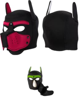 Honden Masker - Zwart & Rood - Puppy Play - BDSM Roleplay & Cosplay - Unisex - Sex Speeltjes Toys - Erotiek - Bondage Masker - OneSize — thumbnail 2