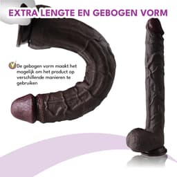 JustFun Mega XXL Realistische Dildo - 36 CM - Met Zuignap - 5.5 cm Diameter - Extra Groot - Sex Toys voor Mannen & Vrouwen — thumbnail 4