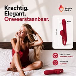 Sensual Desire® Red Lady – 3-in-1 Vibrator – Vibrators voor Vrouwen – 22 standen met Krachtige Stimulatie – Sex Toys voor Vrouwen – G Spot & Clitoris Stimulator – Stil & Waterdicht — thumbnail 7