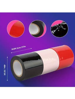 BDSM - Bondage Tape / Touw Zwart – SM Accessoire - 15 Meter – No Stick Statische Tape – Huidvriendelijk & Veilig voor Volwassenen — thumbnail 3
