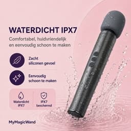 Dynamite Grey Wandvibrator - Clitoris Stimulator - Krachtig Massageapparaat - 13 Standen - 6 Snelheden - 7 Patronen - Flexibele Kop - Zacht Siliconen - Waterdicht IPX7 - Oplaadbaar - Seksspeeltje - Voor Vrouwen - Reisadapters - Grijs - MyMagicWand — thumbnail 4