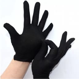 Katoenen Handschoenen Zwart Maat L - Inspectie katoenen werkhandschoenen munt sieraden werknemer etiquette handschoen - Gloves Cotton - Beschermende Handschoenen - Wegwerp Handschoenen 48Stuks/24Pairs L — thumbnail 4