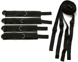 Zeloria Bondage Restraint Set – Verstelbare Hand- en Enkelboeien Voor Bed – BDSM Starter Set – Zwart — thumbnail 4