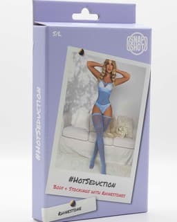 Snapshot - #hotseduction - Body en Kousen met Strass - One Size - Lichtblauw — thumbnail 4