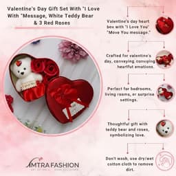 Cadeauset Hartvormig - Romantisch Geschenk - Liefde Tonen - Kunst Rozen - 4 Stuks - Rood — thumbnail 5
