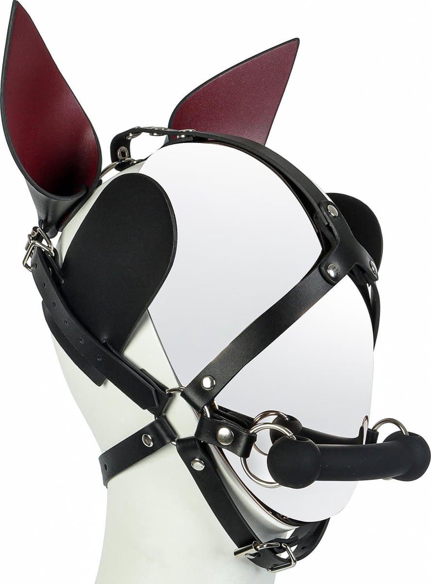 Banoch | Mask Horseplay - zwart  - pu Leer pony play bit gag masker — afbeelding 1