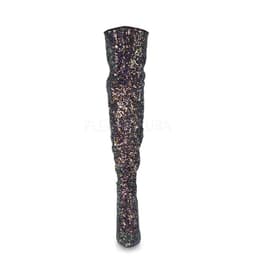 COURTLY-3015 - (EU 39 = US 9) - 5 Glitter Thigh High Boot, 1/3 Side Zip — thumbnail 2