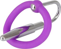You2Toys – Stalen Dilator Penis Plug met Siliconen Eikel Ring voor de Gewillige Onderdaan - Zilver — thumbnail 4