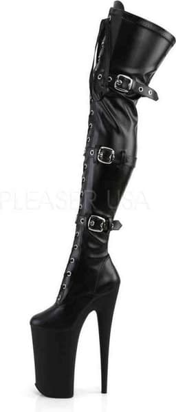 Pleaser - BEYOND-3028 Plateau Overknee Laarzen - Paaldans schoenen - 41 Shoes - Zwart — thumbnail 3