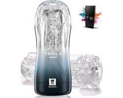 Toys Hub® Masturbator voor Man – Ebook Masturberen - Pocket Pussy - Realistisch – Vacuümfunctie – Blowjob – Kunstvagina - Sex Toys voor Mannen Zelf Aftrekken - 16,5 CM