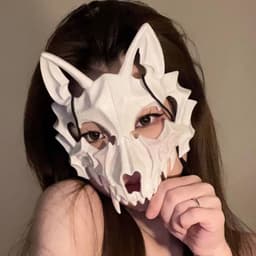 1 stuk - Halloween 2D-masker - feestvoorstellingsrekwisieten - weerwolf wit masker — thumbnail 3