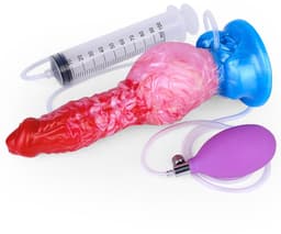 Kiotos Monstar - Big Squirt Cock - Opblaasbare Spuitende Dildo - Rood/Roze/Blauw — thumbnail 8
