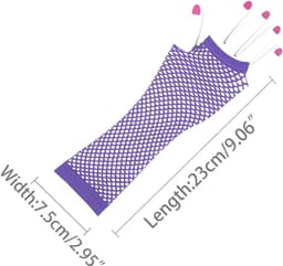'Elastische Visnet Vingerloze Arm Warmers Handschoenen voor Vrouwen - Zwart - One Size' — thumbnail 5