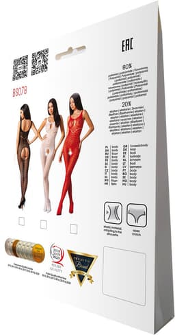 Passion - Woman Bs078 Bodystocking One Size Red — thumbnail 4