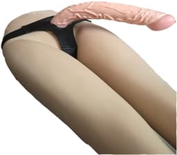 JustValue ​Strap-On XXL Voorbinddildo - 38 cm - Verstelbaar Harnas - Realistisch - Groot - Koppels - Siliconen — thumbnail 6