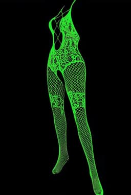 BamBella ® - Panty pak -Onesize - Glow in the dark body suit - Dames - Onesize - sexy Erotische jumpsuit van kant lingerie — thumbnail 4