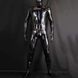 Dames Leren Catsuit met Rits en Glanzende Look — thumbnail 2