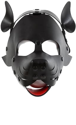 Kiotos Leather - Puppy Masker - Dog Hood - Kunstleer - Zwart — thumbnail 1