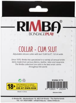 Rimba - Halsband - Collar Met Tekst - CUM SLUT - Siliconen - Zwart — thumbnail 6