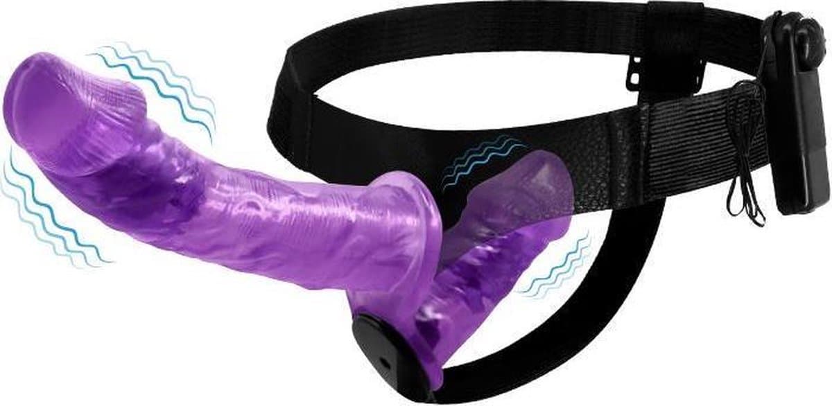Harness Double Dildo with Vibration Purple — afbeelding 1