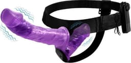 Harness Double Dildo with Vibration Purple — thumbnail 1