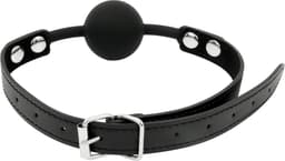 Banoch - Ball gag siliconen met verstelbare band - Zwart - Bal ∅ 4 cm — thumbnail 11