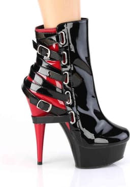 Pleaser - DELIGHT-1012 Plateau Laarzen - US 9 - 39 Shoes - Zwart/Rood — thumbnail 5