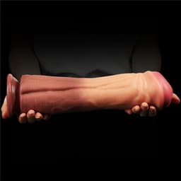 Lovetoy - XXL Dildo - Dual layered Platinum Silicone Cock - 30 cm lang en modder vet — thumbnail 9
