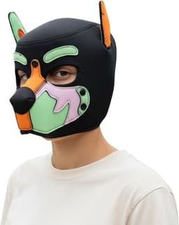 Honden Masker Orange Groen Roze Zwart – Puppy Play Masker – Verstelbaar & Comfortabel – Uniseks BDSM Accessoire – Kinky Pleasure® — thumbnail 1
