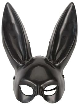 Konijnenmasker Zwart - Halloween Masker met Lange Oren - Kostuum Accessoire Cosplay - Sexy - Playboy — thumbnail 1