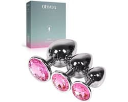 Metalen Buttplugs voor mannen en vrouwen - Buttplug Set 3-Delig - Anal & Butt Plug - Roze