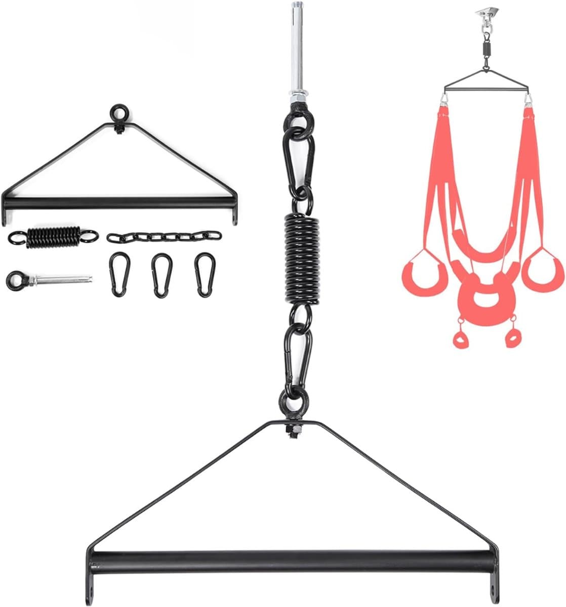 Aurixi® Sex Schommel - Sex Swing Extra Stevig – Seksschommel Met Blinddoek – Seksspeeltjes voor Koppel – Seks Schommel BDSM – Erotiek Toys - Sex Sling – Love Swing – Discreet Verpakt - - Zwart/Rood - 32cm x 25cm x 11cm ;2.75 kg — afbeelding 1